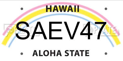 SAEV47 Hawaii License Plate