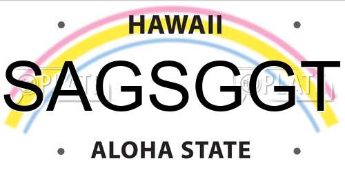 SAGSGGT Hawaii License Plate