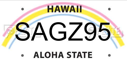 SAGZ95 Hawaii License Plate