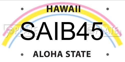 SAIB45 Hawaii License Plate