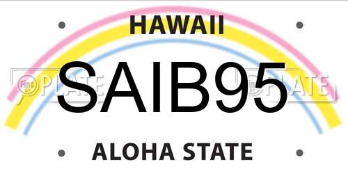 SAIB95 Hawaii License Plate