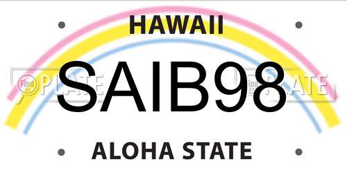 SAIB98 Hawaii License Plate