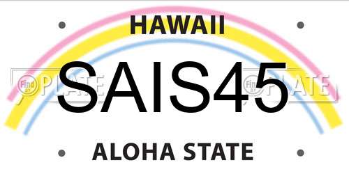 SAIS45 Hawaii License Plate
