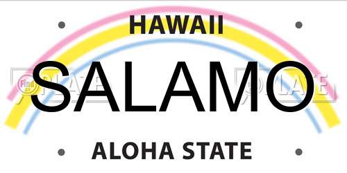 SALAMO Hawaii License Plate
