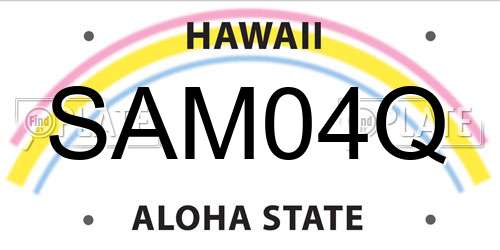 SAM04Q Hawaii License Plate