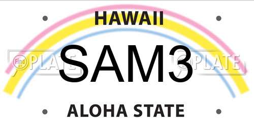 SAM3 Hawaii License Plate