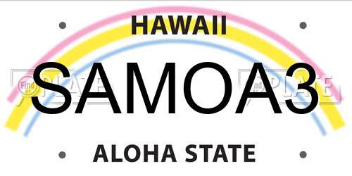SAMOA3 Hawaii License Plate