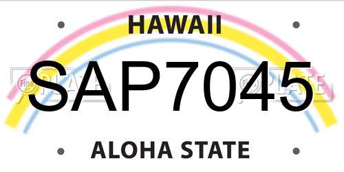 SAP7045 Hawaii License Plate
