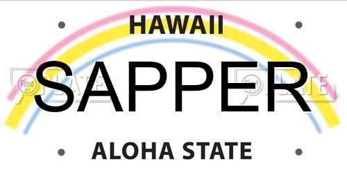 SAPPER Hawaii License Plate