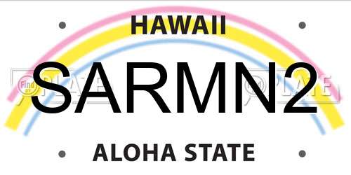 SARMN2 Hawaii License Plate