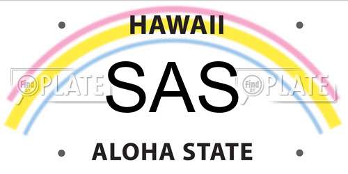 SAS Hawaii License Plate