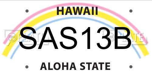 SAS13B Hawaii License Plate