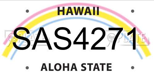 SAS4271 Hawaii License Plate