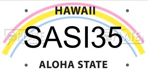 SASI35 Hawaii License Plate