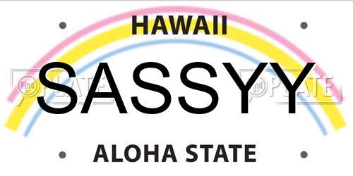 SASSYY Hawaii License Plate