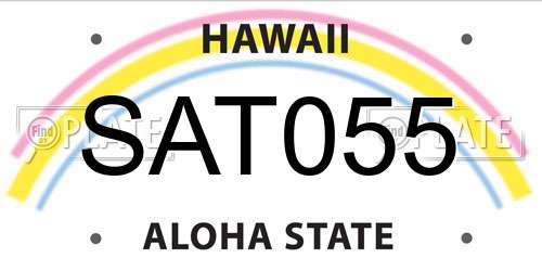 SAT055 Hawaii License Plate