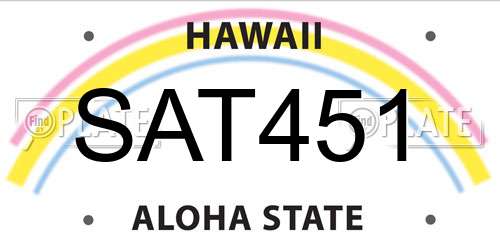 SAT451 Hawaii License Plate