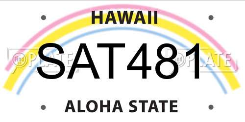 SAT481 Hawaii License Plate