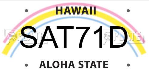 SAT71D Hawaii License Plate