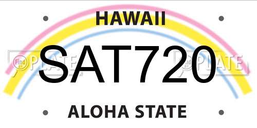 SAT720 Hawaii License Plate