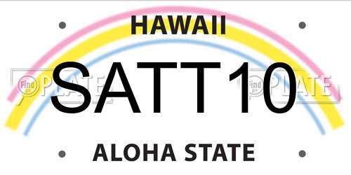 SATT10 Hawaii License Plate