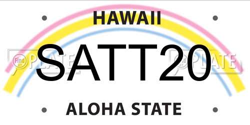 SATT20 Hawaii License Plate