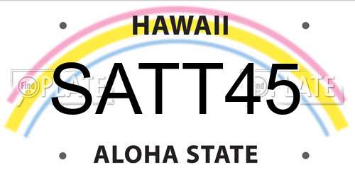SATT45 Hawaii License Plate