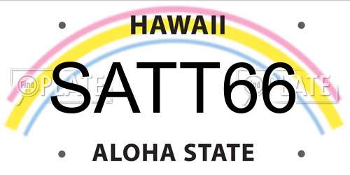 SATT66 Hawaii License Plate