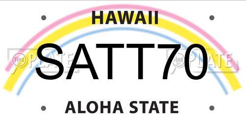 SATT70 Hawaii License Plate