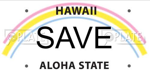 SAVE Hawaii License Plate