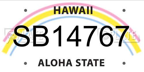 SB14767 Hawaii License Plate