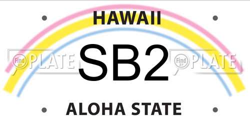 SB2 Hawaii License Plate