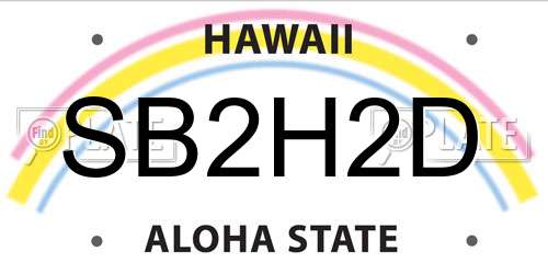 SB2H2D Hawaii License Plate