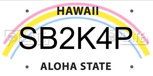 SB2K4P Hawaii License Plate