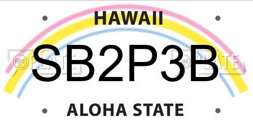 SB2P3B Hawaii License Plate