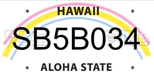 SB5B034 Hawaii License Plate