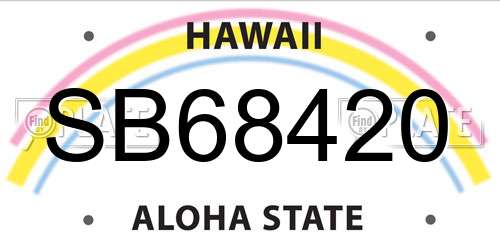 SB68420 Hawaii License Plate