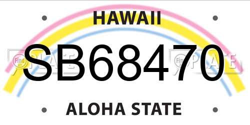 SB68470 Hawaii License Plate