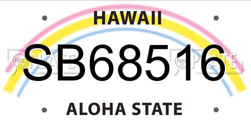 SB68516 Hawaii License Plate