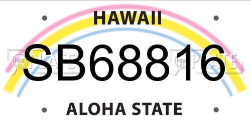SB68816 Hawaii License Plate