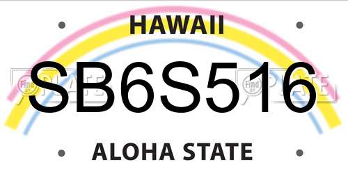 SB6S516 Hawaii License Plate