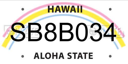 SB8B034 Hawaii License Plate