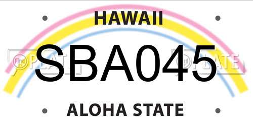 SBA045 Hawaii License Plate