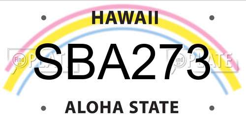 SBA273 Hawaii License Plate
