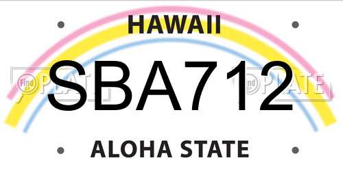 SBA712 Hawaii License Plate
