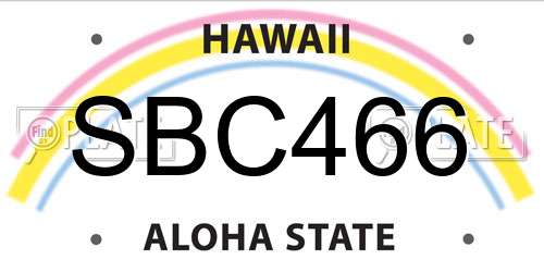 SBC466 Hawaii License Plate