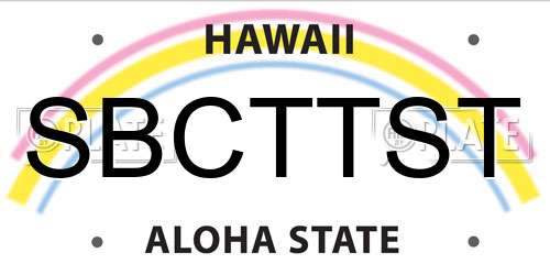 SBCTTST Hawaii License Plate