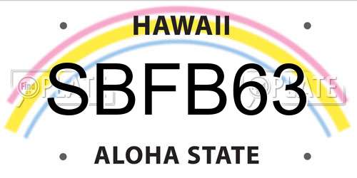 SBFB63 Hawaii License Plate