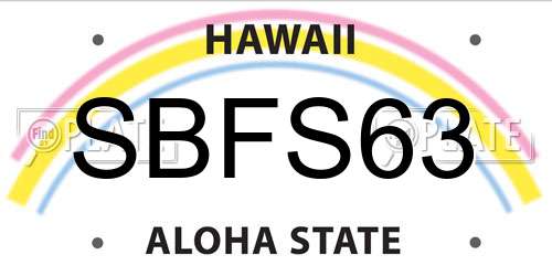 SBFS63 Hawaii License Plate