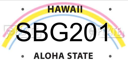 SBG201 Hawaii License Plate